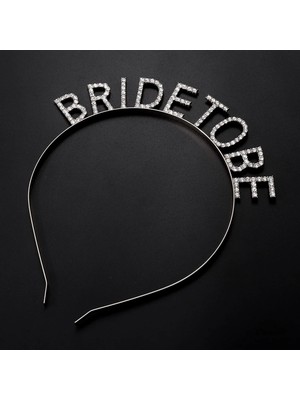 Fantastik Store Gümüş Kaplama Kristal Taşlı Bride To Be Gelin Tacı 16X17 cm - Lisinya