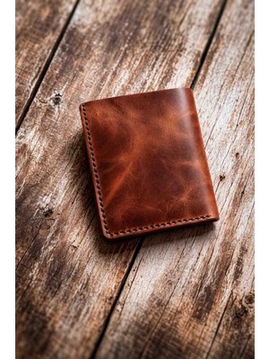 08dericraft Hakiki Deri El Yapımı Cüzdan 9 Bölmeli (11*9 Cm)