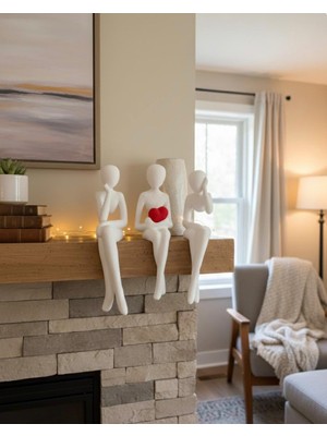 3D Boyuthane Sevgi Bağı 3’lü Modern Biblo Seti