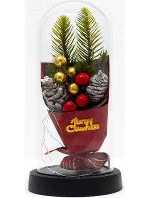 Fantastik Store Yılbaşı Temalı Işıklı  Dekoratif Cam Fanus ALK5081 - Lisinya