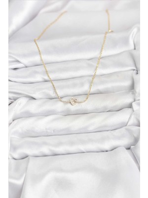 Fantastik Store Pirinç Gold Renk Düğüm Kalp Model Kadın Kolye - Lisinya