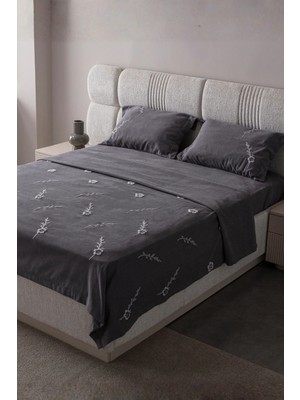 Swita Seren Desen Çift Kişilik Nakışlı Yatak Örtüsü Seti Şönil Kumaş Punch Nakışlı 240X260CM