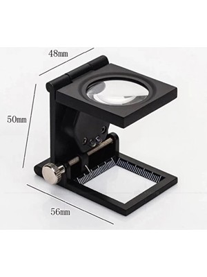 Fantastik Store 28X28 mm Katlanır Sayaçlı Metal Lüp, 2 LED Işıklı Büyüteç Tekstil TH9005A - Lisinya