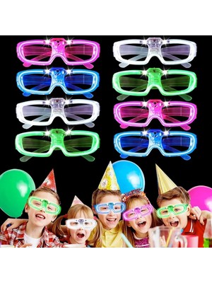 Fantastik Store Glow Model 3 Farklı Fonksiyonlu Işıklı Parti Gözlüğü Karışık Renk 12 Adet - Lisinya