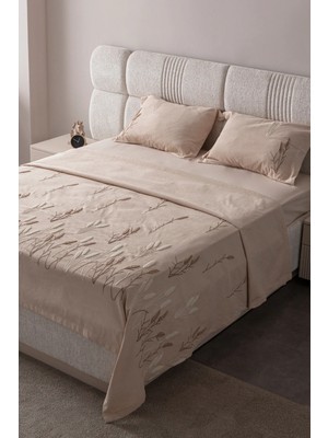 Swita Çift Kişilik Nakışlı Yatak Örtüsü Seti Şönil Kumaş Punch Nakışlı 240X260CM
