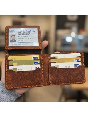 Bakani Leather Hakiki Deri Erkek Cüzdan – Çok Gözlü Kartlık Bölmeli, Kimlik Pencereli Şık Cüzdan , Hediyelik