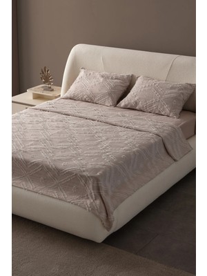 Swita Anna Delux Çift Kişilik Çok Amaçlı Yatak Örtüsü Seti Gri Pamuk Nevresim Takımı Günlük 220X240