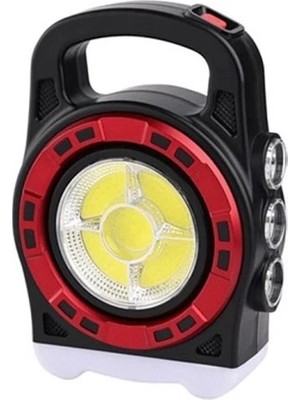 Fantastik Store P-6678C Dış Mekan Solar Şarj Işığı Çok Fonksiyonlu Projektör Hazine Güçlü Işık El Feneri - Lisinya