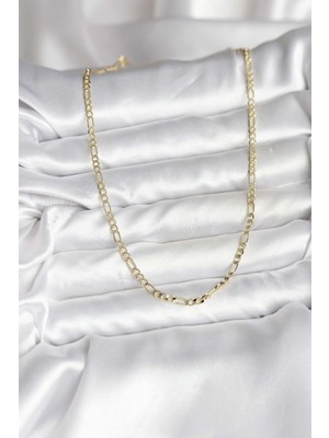 Fantastik Store 14K Gold Renk Kaplama Kuşgözü Zincir Model Pirinç cm Kadın Kolye - Lisinya