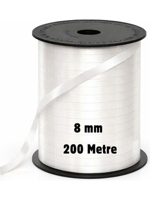 Ra-bant Beyaz Rafya Ip 8 mm x 200 Metre Balon Ipi Hediye Paketleme