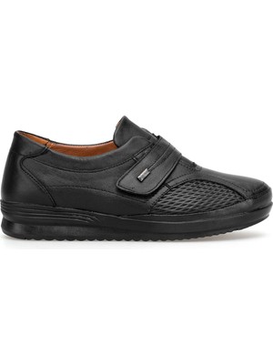 Ayakkabı Fuarı Elit 26YSLCLY04C Kadın Hakiki Deri Casual Ayakkabı Siyah