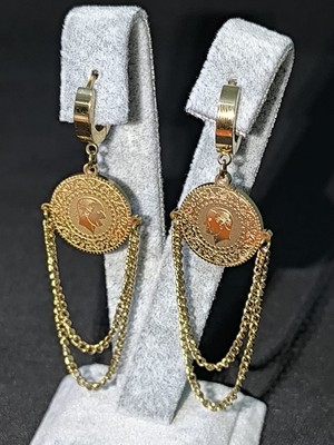 Vulwox Altın Zincirli Ata Küpe