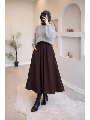 Nirva Butik Tesettür Siyah Etek