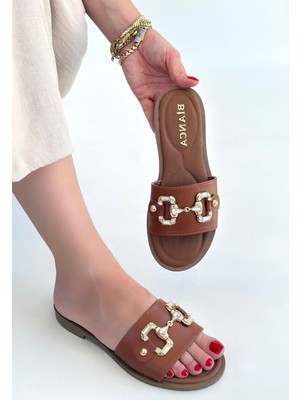 Fantastik Store Toha Taba Cilt Tokalı Terlik - Lisinya