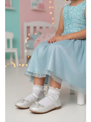 Ayakkabı Fuarı Elit HY-F-4032-26Y Filet Kız Çocuk Babet Sedef