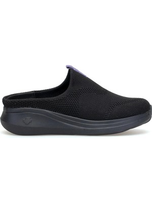King Paolo K5221 Alabanda Kadın Memory Foam Sabo Terlik Siyah