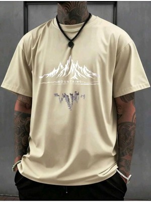 Divin Evrenin Yönü Baskılı Tişört –oversıze Minimal ve Şık Tasarım