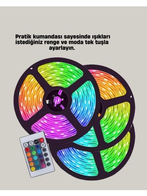 Fantastik Store Smart Şerit LED Kumandalı USB Enerjili Suya Dayanıklı Dekoratif Aydınlatma - Lisinya