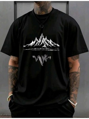 Divin Evrenin Yönü Baskılı Tişört –oversıze Minimal ve Şık Tasarım