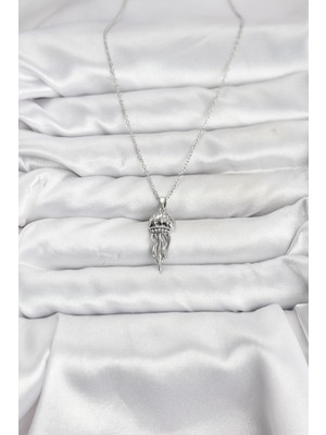 Fantastik Store 316L Çelik Zincir Gümüş Renk Deniz Anası Model Zirkon Taşlı Kadın Kolye - Lisinya