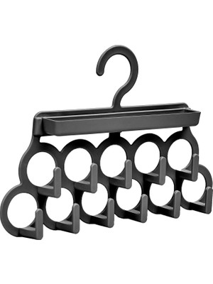 Fantastik Store Kravat ve Şal Askısı - Takı ve Aksesuar Düzenleyici Askı - Siyah - Lisinya