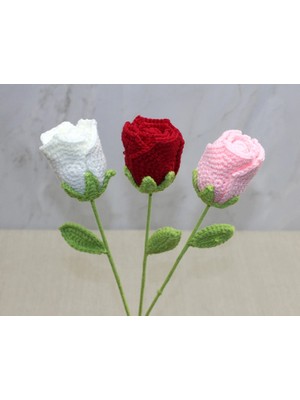 Livenda El Örgüsü Tekli Gül Gonca