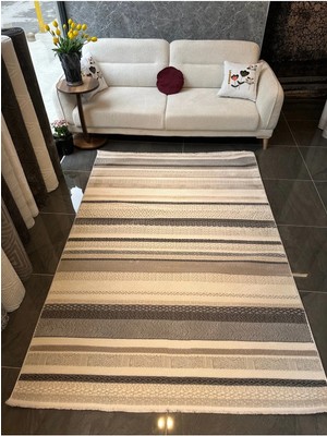 Merinos Halı Recycle 38433-665 Salon Halısı Iskandinav Tarz Düz Modern Bohem Tarz