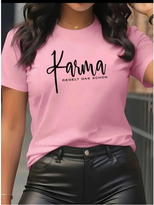 Divin Desenli Kadın T-Shirt, Günlük Grafik T-Shirt