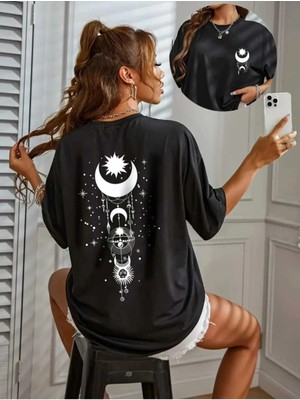 Divin Desenli Kadın T-Shirt, Günlük Grafik T-Shirt