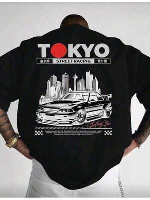 Divin Tokyo Baskılı Tişört –oversıze Şık Tasarım