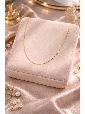 Gold Renk 925 Ayar Gümüş Yılan Zincir