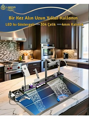 Larens Lüks Dijital Göstergeli Telefon Tutamaklı Eviye Seti (4mm)