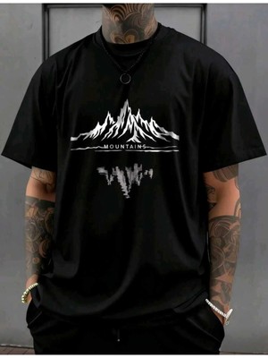 Divin Evrenin Yönü Baskılı Tişört –oversıze Minimal ve Şık Tasarım