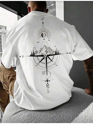Divin Evrenin Yönü Baskılı Tişört –oversıze Minimal ve Şık Tasarım