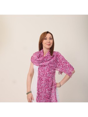 Mystic Shawl %100 Pamuk Desenli Çift Taraflı Şal (70X180 Cm)