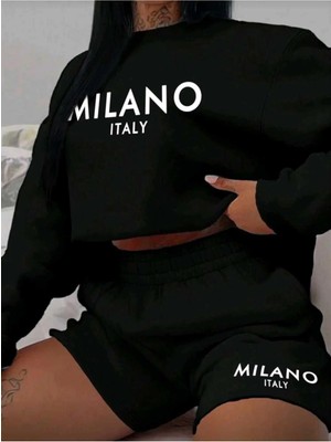 Divin Unısex Mıla Baskılı Şofman Takımı Oversize Minimal ve Şık Tasarım