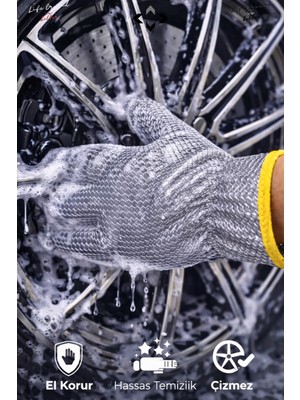 Liground Metalik Jant Temizleme Eldiveni Çizmez Araç Yıkama Eldiveni Hassas Oto Detay Temizlik Eldiveni