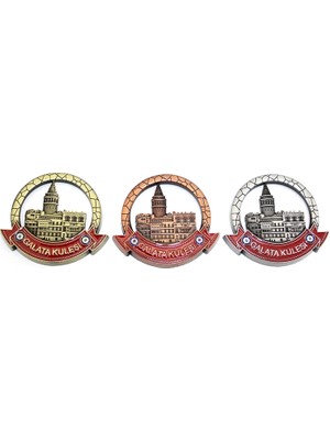 Livenda Istanbul Temalı Metal Magnet Galata Kulesi Yuvarlak Tasarım