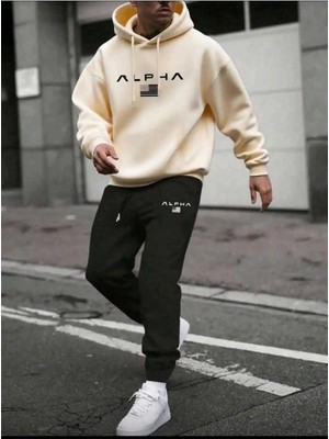 Divin Unısıx Baskılı I Oversize Sweatahırt -Eşofman Altı 2li Takım