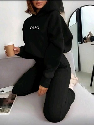 Divin Kadın Baskılı I Oversize Sweatahırt -Eşofman Altı 2li Takım