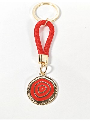 Moncuk Design Kırmızı Ipli Nazar Boncuğu Detaylı Metal Anahtarlık – Canlı, Dikkat Çekici ve Anlamlı Tasarım