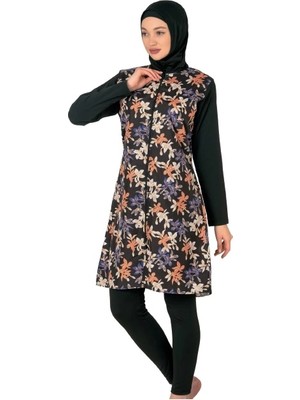 Fm Fantasy 3442 Bayan Desenli Tesettür Mayo