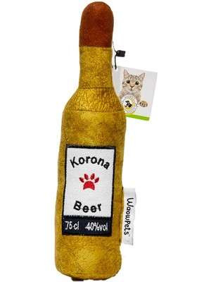 Braventa Collection Waowpets Animal Products Bottle Toy, Köpek Oyuncağı, Kedi Oyuncağı, Peluş Oyuncak (Sarı)