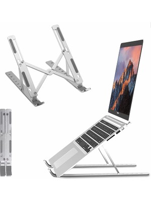 Braventa Collection Metal Laptop Tablet iPad Dizüstü Bilgisayar Standı 7-17.3 Inç Tüm Cihazlar Için 7 Seviye Yükseklik A