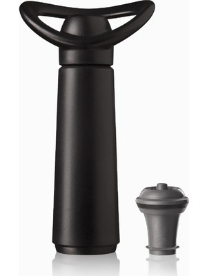 Braventa Collection Vacu Vin Concerto Şarap Pompası, Siyah, 1 Pompa, 1 Stoper, Şarap Şişesi Kapaklı Vakum Pompası, Tekra