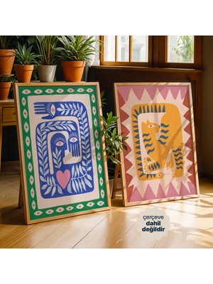 Persona Istanbul "modern Myths" - 2'li Sürrealist Folk-Art Poster Seti (Çerçevesiz)
