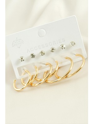 LTG Nova 12 Adet Taşlı Halka Küpe