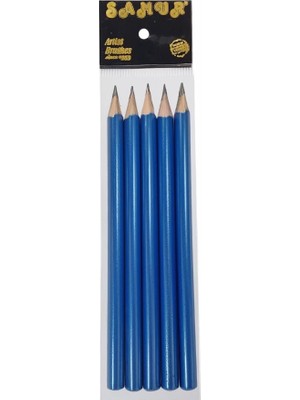 Braventa Collection Samur 5'li Jumbo Kalın Hb Kurşun Kalem, Silgili, 0.7 Mm, Naturel, Üçgen, Okul Başlangıç Kalemi (Mavi
