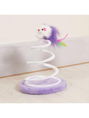 Braventa Collection Yaylı Fareli Çember Hacı Yatmaz Kedi Oyuncağı 23X14 cm 1 Adet