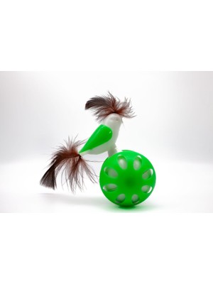 Braventa Collection Tekerlekli Hacıyatmaz Kuş Kedi Oyuncağı 1 Adet (Yeşil)